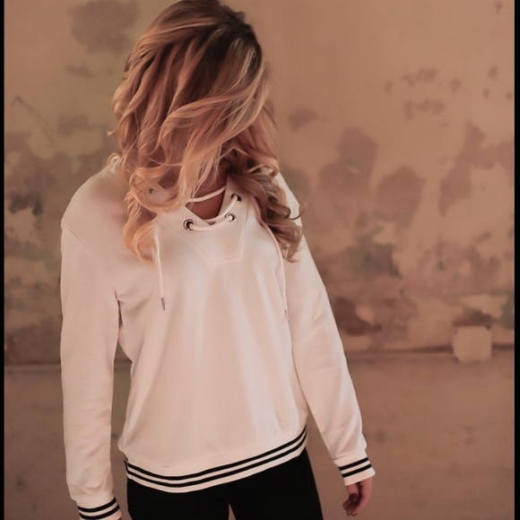 ❗️Last 2! XS, S Grey lace up sweatshirt - Picture 6 of 8